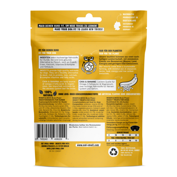 MINDFULNESS - Snacks aus Insektenprotein, Banane & Chia (125g)